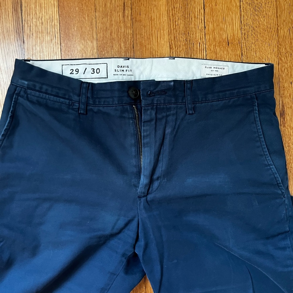 Club Monaco 29/30 Davis SLIM Fit Chinos, Navy